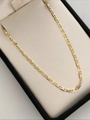 Cadena It plana diamantada tres oros 18k 7.2 gr/ 2.3mm 60cm