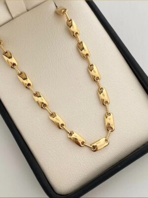 Cadena rustica lisa oro amarillo 18k/ 14.85gr/ 3.8mm 60cm/ broche 0.60