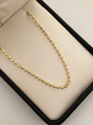 Cadena diamantado luna 3mm oro amarillo 18k +2/ 11.7 gr/ 60cm